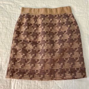 Loft Large Print Houndstooth Skirt